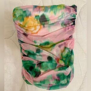 Zara Multicolor Strapless Top